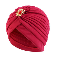 Elegant Women's Rhinestone Pleated Turban Hat - Free Delivery Worldwide only at Flexi Africa