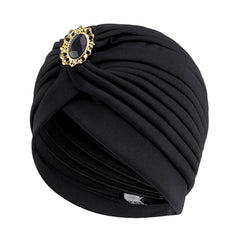 Elegant Women's Rhinestone Pleated Turban Hat - Free Delivery Worldwide only at Flexi Africa