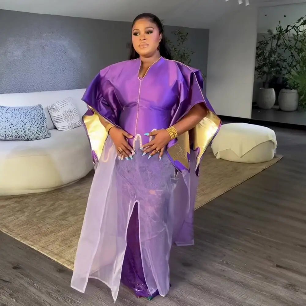 Fashion africa clothing Boubou Women's Dress Luxurious African Fabric with Embroidery Decoration Women's Clothing - Free Delivery Worldwide only at Flexi Africa