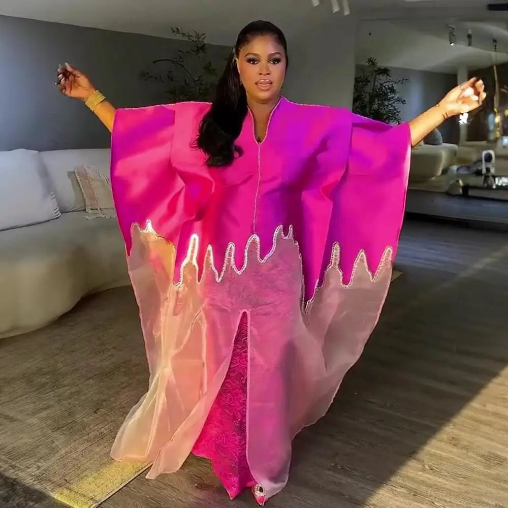 Fashion africa clothing Boubou Women's Dress Luxurious African Fabric with Embroidery Decoration Women's Clothing - Free Delivery Worldwide only at Flexi Africa