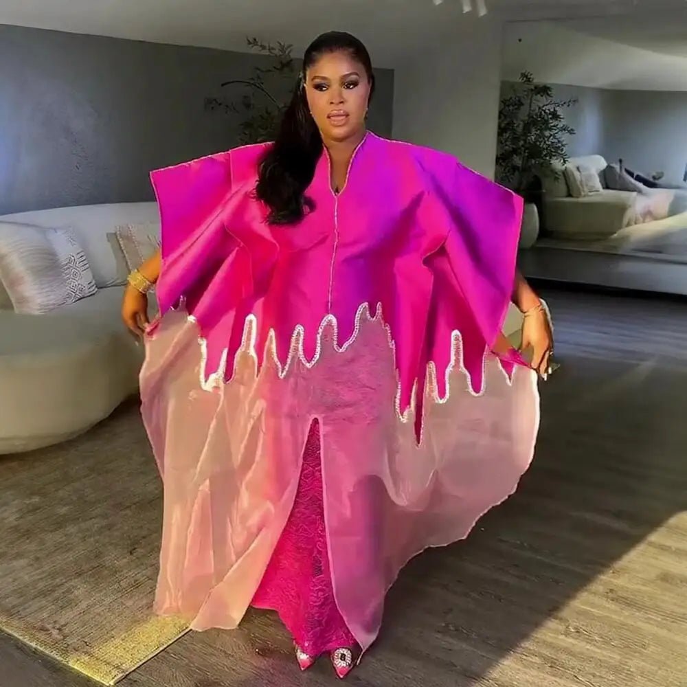 Fashion africa clothing Boubou Women's Dress Luxurious African Fabric with Embroidery Decoration Women's Clothing - Free Delivery Worldwide only at Flexi Africa