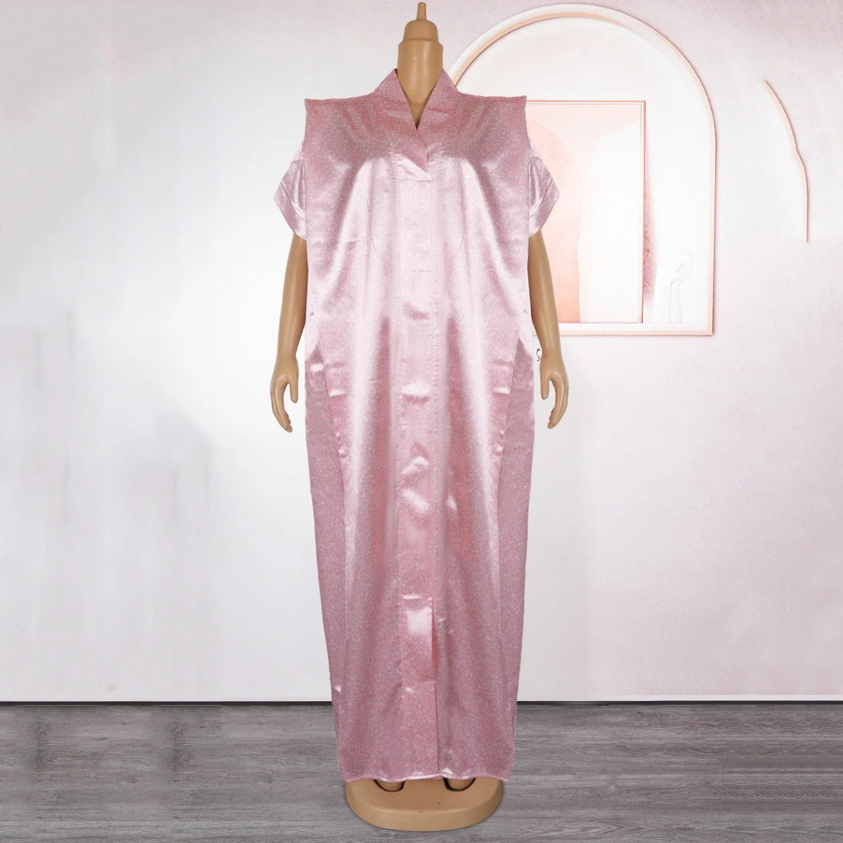 Fashion African Dresses for Woman V Neck Short Sleeve Straight Floor Length Elegant Ladies Birthday Party Dinner Vestidos Mujer - Free Delivery Worldwide only at Flexi Africa