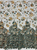 Flower Fabric Nigerian African Fabric for Couture Sewing – Wedding, Evening & Prom Dress - Free Delivery Worldwide