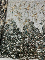 Flower Fabric Nigerian African Fabric for Couture Sewing – Wedding, Evening & Prom Dress - Free Delivery Worldwide