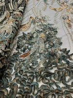 Flower Fabric Nigerian African Fabric for Couture Sewing – Wedding, Evening & Prom Dress - Free Delivery Worldwide