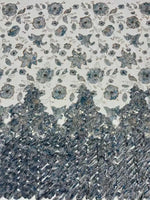 Flower Fabric Nigerian African Fabric for Couture Sewing – Wedding, Evening & Prom Dress - Free Delivery Worldwide