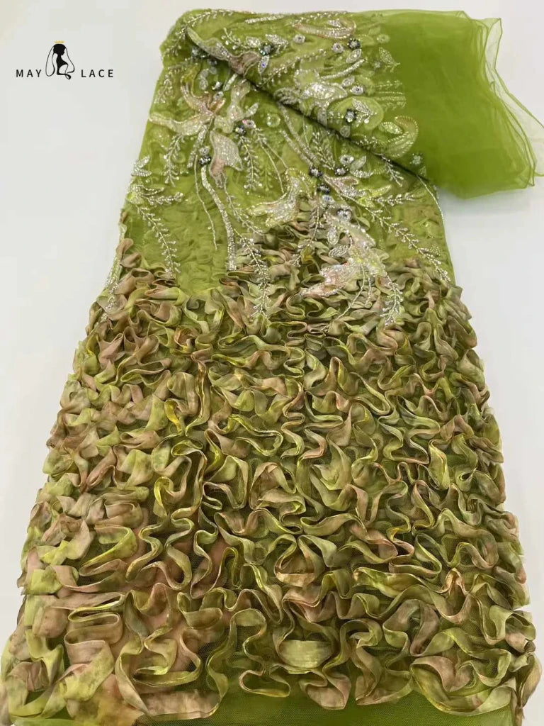 Flower Fabric Nigerian African Fabric for Couture Sewing – Wedding, Evening & Prom Dress - Free Delivery Worldwide