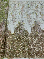 Flower Fabric Nigerian African Fabric for Couture Sewing – Wedding, Evening & Prom Dress - Free Delivery Worldwide