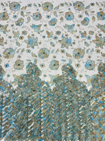 Flower Fabric Nigerian African Fabric for Couture Sewing – Wedding, Evening & Prom Dress - Free Delivery Worldwide