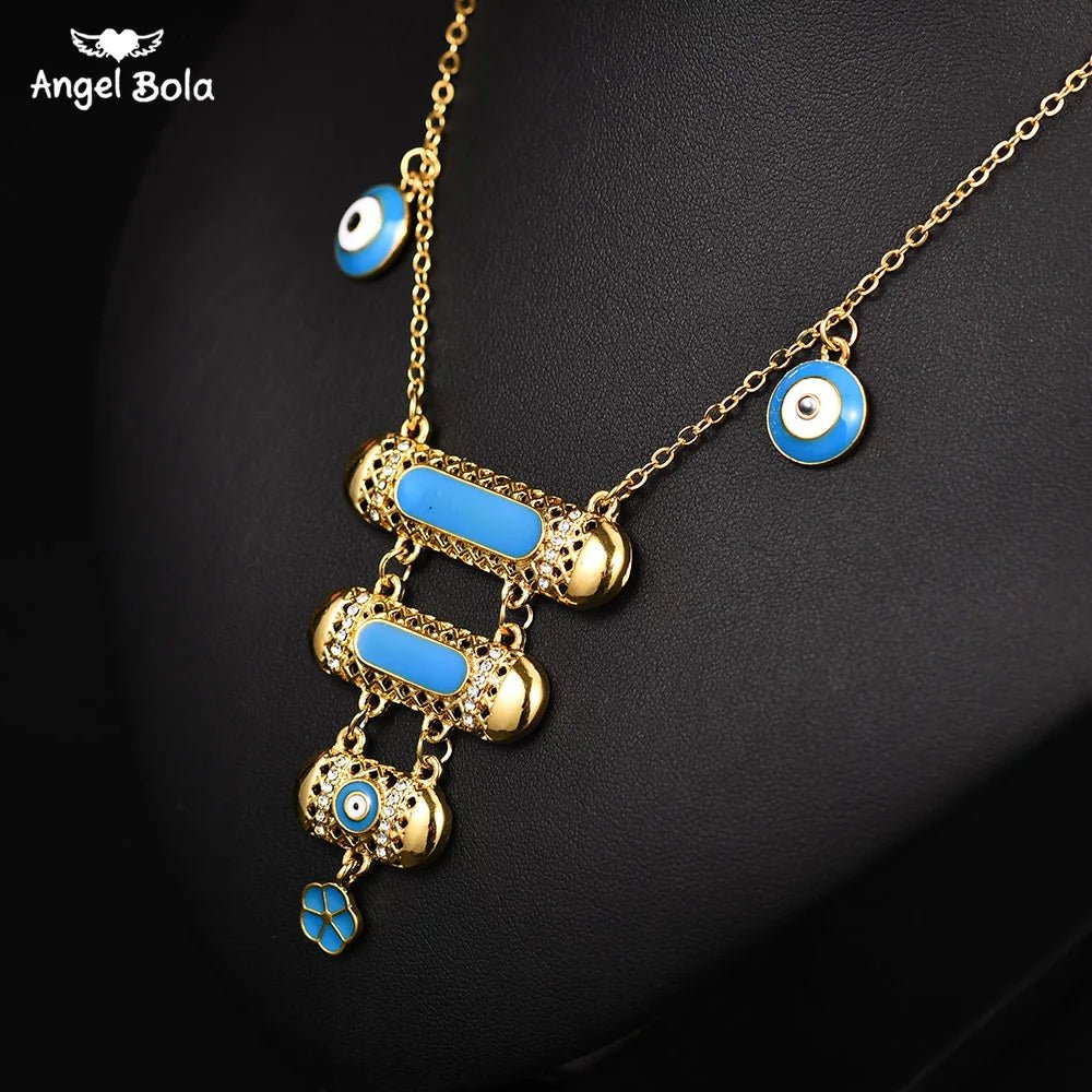 Gold Coin Necklace and Bracelet Jewelry Set for Women & Men – Middle Eastern African Inspired Gift - Free Delivery Worldwide only at Flexi Africa