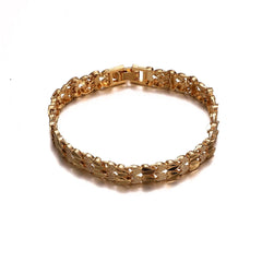 Gold - Tone Wide Bangle Bracelet for Women – African Ethiopian - Inspired Hand Chain Jewelry - Free Delivery Worldwide only at Flexi Africa