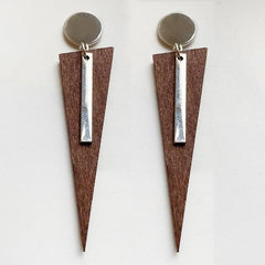 Handmade Zinc Alloy Geometric Wood Earrings - Trendy African Jewelry for Women - Flexi Africa offers Free Delivery Worldwide