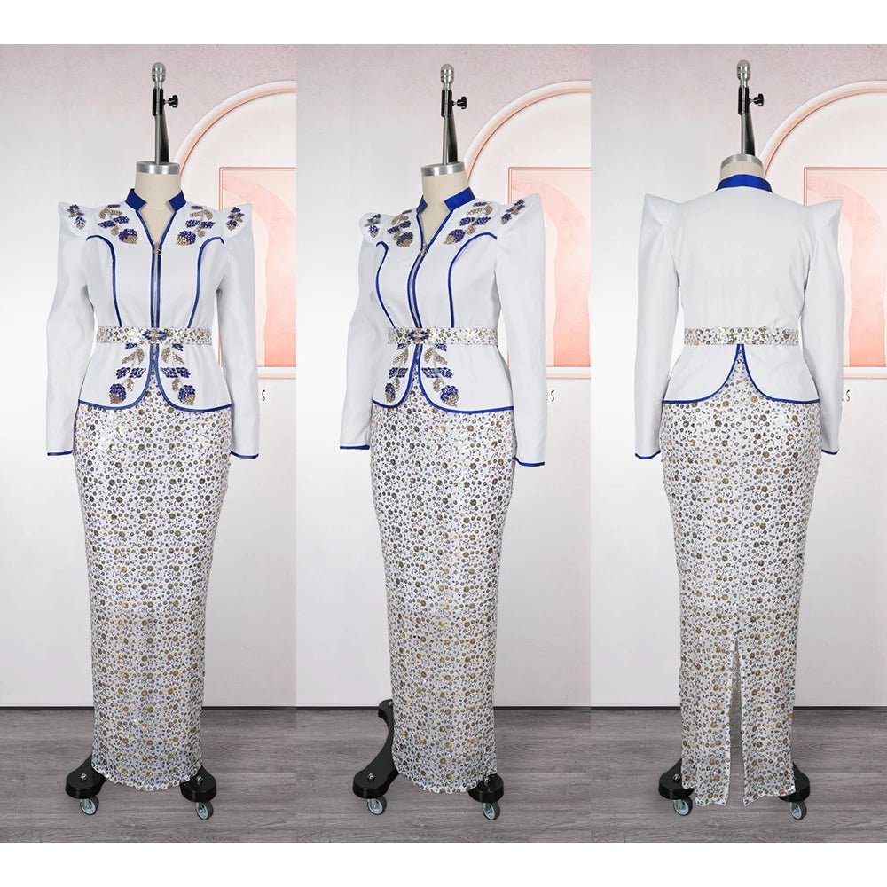 H&D African dresses for woman Turkey dress Sequin Diamond Robe Africaine African clothing Fashion Boubou Africain femme 2026 New - Free Delivery Worldwide only at Flexi Africa