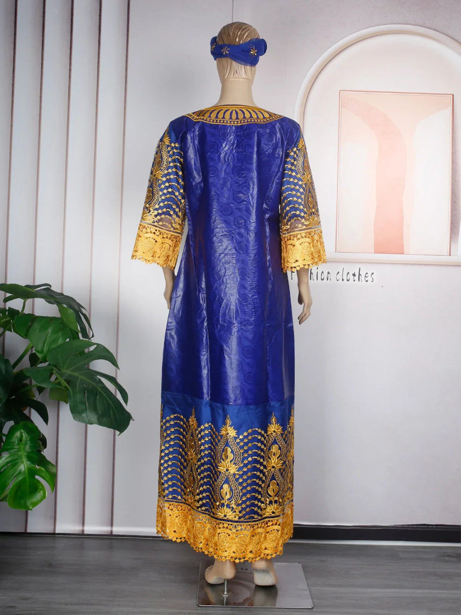 H&D African Dresses For Women 2024 New Fashion Ankara Dashiki Kaftan Dress Turkish Moroccan Wedding Rich Bazin Maxi Robes Boubou - Free Delivery Worldwide only at Flexi Africa