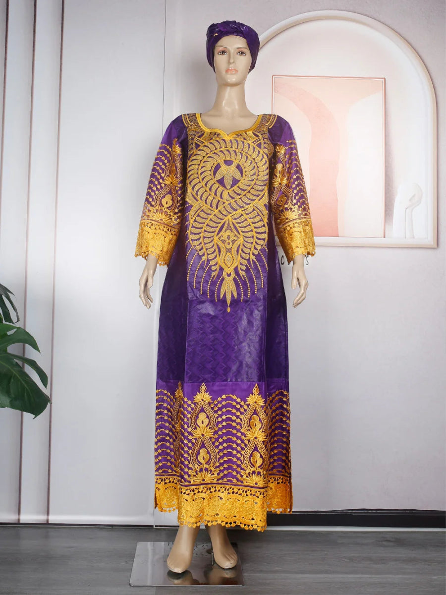 H&D African Dresses For Women 2024 New Fashion Ankara Dashiki Kaftan Dress Turkish Moroccan Wedding Rich Bazin Maxi Robes Boubou - Free Delivery Worldwide only at Flexi Africa
