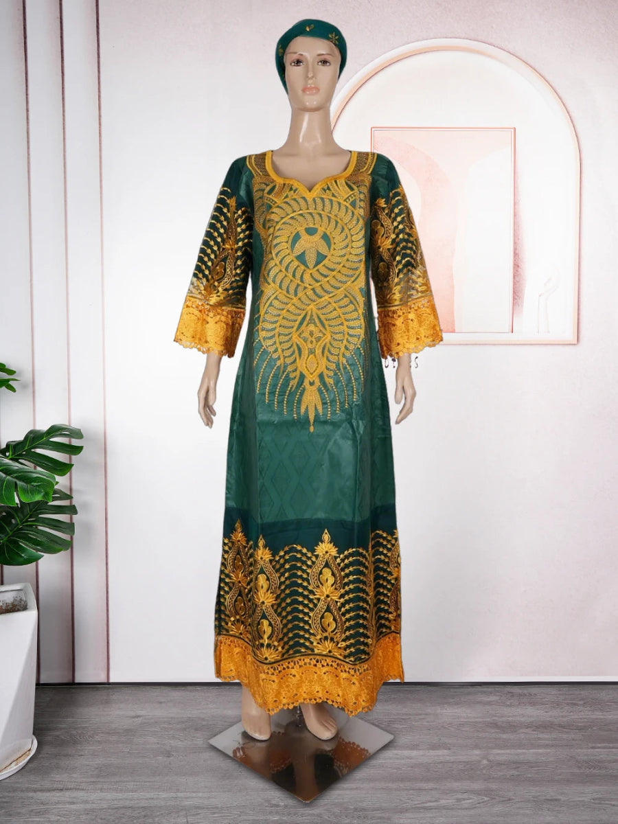 H&D African Dresses For Women 2024 New Fashion Ankara Dashiki Kaftan Dress Turkish Moroccan Wedding Rich Bazin Maxi Robes Boubou - Free Delivery Worldwide only at Flexi Africa