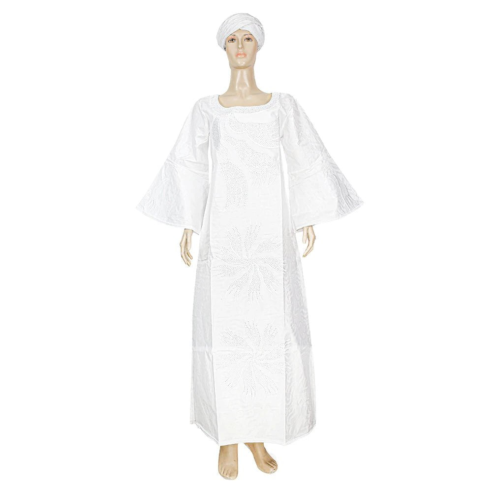 H&D African Dresses For Women Bazin Riche Tradition Embroidery Dress Lady Ankara Robe Clothes Party Gowns Skirt - Free Delivery Worldwide only at Flexi Africa