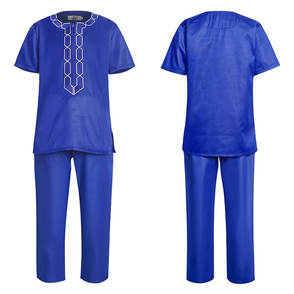 Buy Shirt Pants 2PC Set For Kids Boys African Children Short Sleeve Top Trouser Suit Robe for only $22.12 at Flexi Africa!