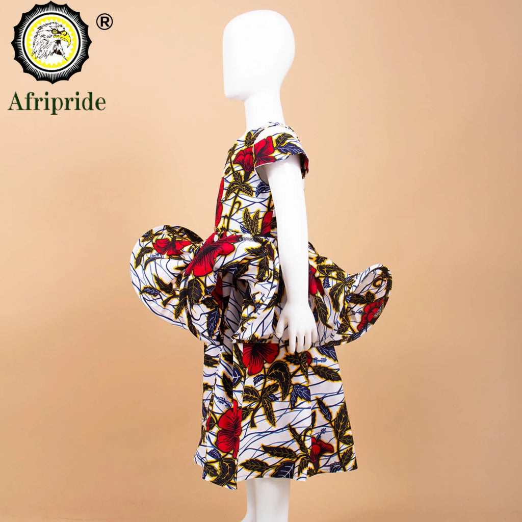 Kids African Print Princess Dress – Sleeveless Ankara Casual Mini Dress for Girls - Free Delivery Worldwide only at Flexi Africa