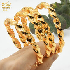 Luxurious African Jewelry: Gold-Toned Copper Bangle Bracelet for Women - Flexi Africa - Free Delivery - www.flexiafrica.com