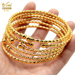 Luxurious African Jewelry: Gold-Toned Copper Bangle Bracelet for Women - Flexi Africa - Free Delivery - www.flexiafrica.com