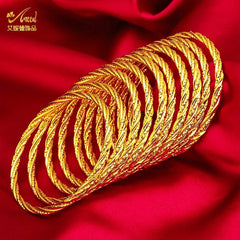 Luxurious African Jewelry: Gold-Toned Copper Bangle Bracelet for Women - Flexi Africa - Free Delivery - www.flexiafrica.com