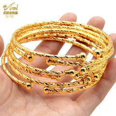 Luxurious African Jewelry: Gold-Toned Copper Bangle Bracelet for Women - Flexi Africa - Free Delivery - www.flexiafrica.com