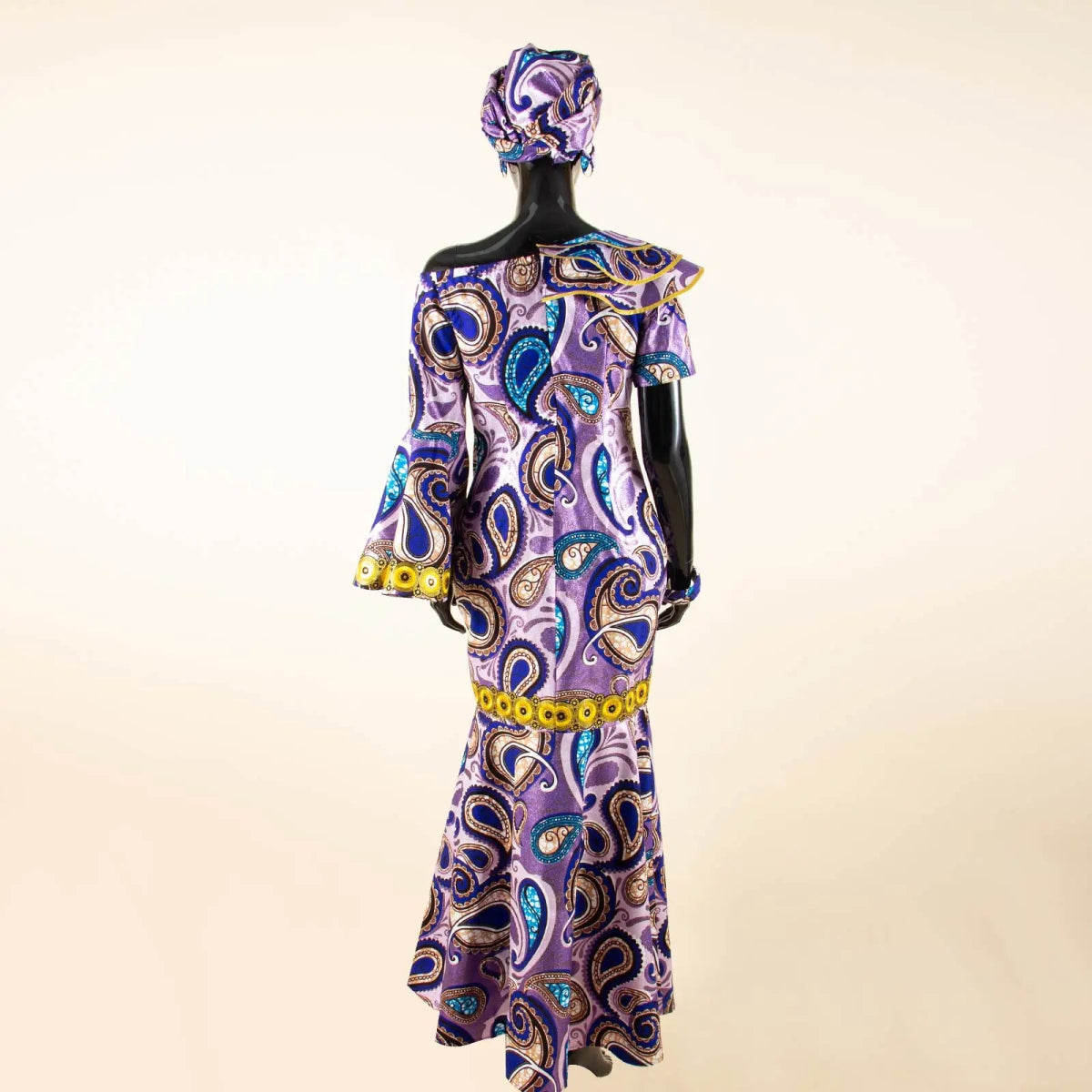 Luxury African Ankara Print Dress – Elegant Slim Fit Gown for Women’s Birthday, Wedding, and Party Events