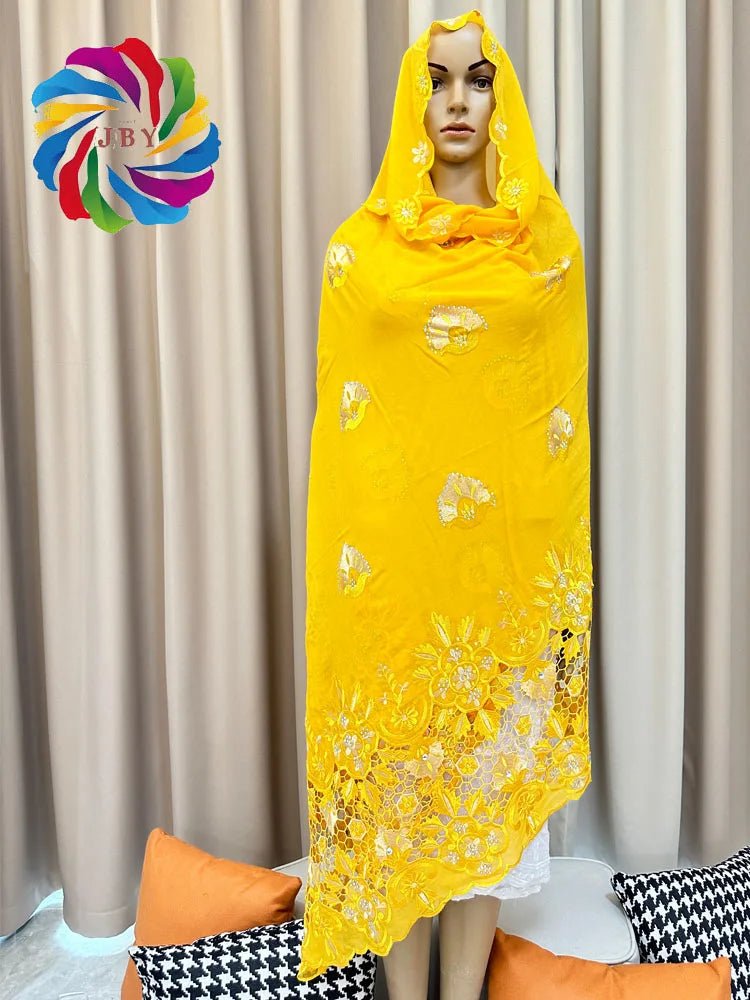 Luxury Cotton African Scarf – Muslim Women’s Hijab Shawl - Free Delivery Worldwide only at Flexi Africa