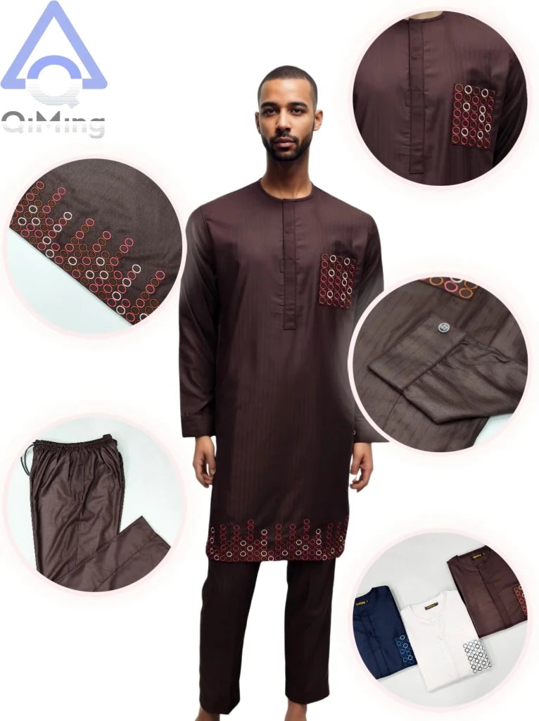 Buy Men’s African Boubou & Arabic Kandura – Luxury Moroccan-Inspired Islamic Prayer Outfit for only $41.67 at Flexi Africa!
