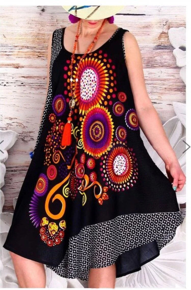 National-Inspired Vest Printed Dress for Women, Celebrating Cultural Elegance and Feminine Allure - Flexi Africa