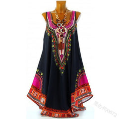 National-Inspired Vest Printed Dress for Women, Celebrating Cultural Elegance and Feminine Allure - Flexi Africa