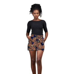 Nigerian Pattern Print Women's Hot Shorts: Stylish African Fashion Breeches - Flexi Africa Free Delivery www.flexiafrica.com