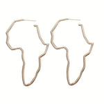 Pair of Fashionable and Exaggerated Hollow African Map Earrings - Free Delivery Worldwide only at Flexi Africa