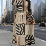 Plus Size African - Indian Tribal Maxi Dress – Long Sleeve A - Line Fit - Free Delivery Worldwide only at Flexi Africa