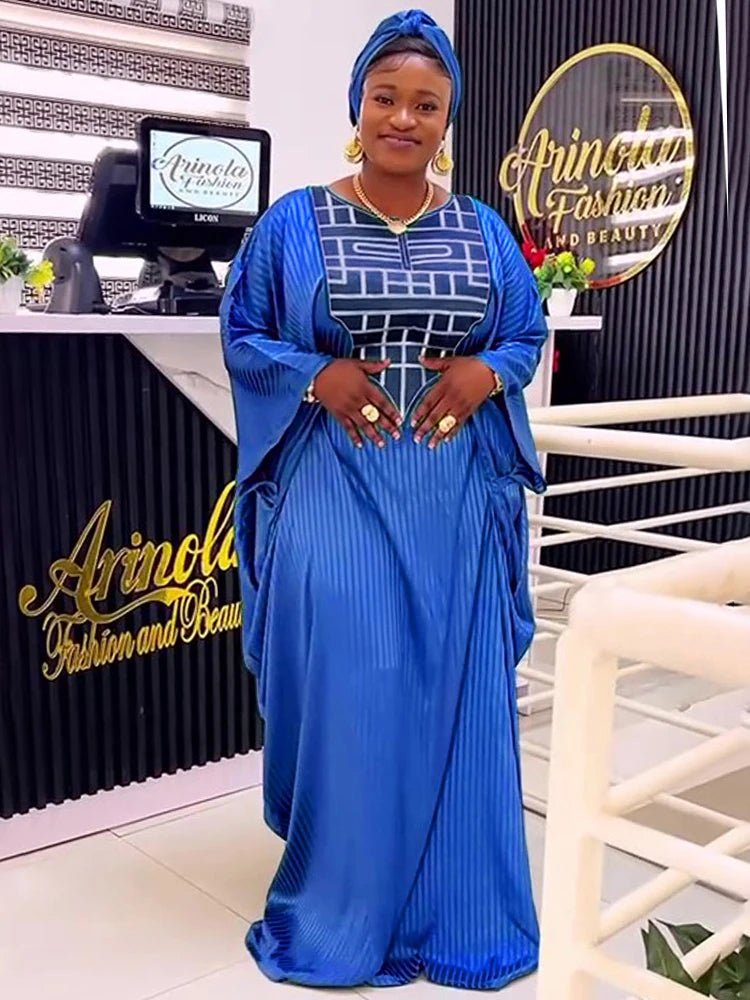 Plus Size African Traditional Dress for Women – Long Robe with Hijab - Free Delivery Worldwide only at Flexi Africa