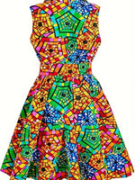 Plus Size Women's Fitted Waist Belt Dress – Flattering Elegant Curve - Enhancing Design - Free Delivery Worldwide only at Flexi Africa