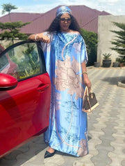 Printed Long Dress: Embrace Elegance and Culture - Free Delivery Worldwide only at Flexi Africa