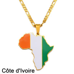 Showcase Your African Roots with Our Hip - hop Africa Map Pendant Necklace - Free Delivery Worldwide only at Flexi Africa