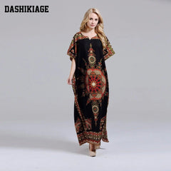 Dashikiage African Ladies Dress - 100% Cotton with Elegant African Print - Free Delivery Worldwide only at Flexi Africa