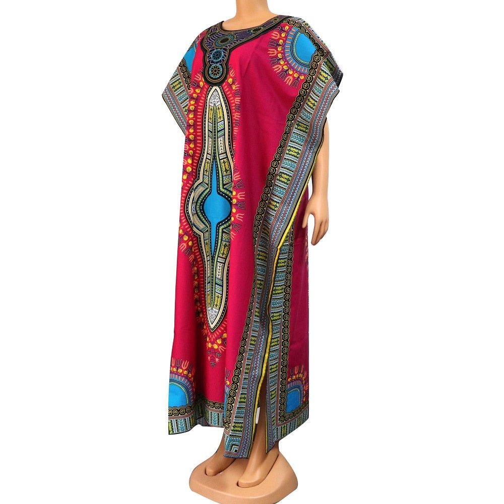 Stunning Dashikiage African Ladies Dress - 100% Cotton with Elegant African Print - Flexi Africa - Free Delivery Worldwide