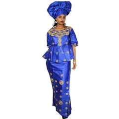 Stylish African Fashion: Embroidery Design Top with Rapper for Women's Attire - Flexi Africa - Free Delivery Worldwide