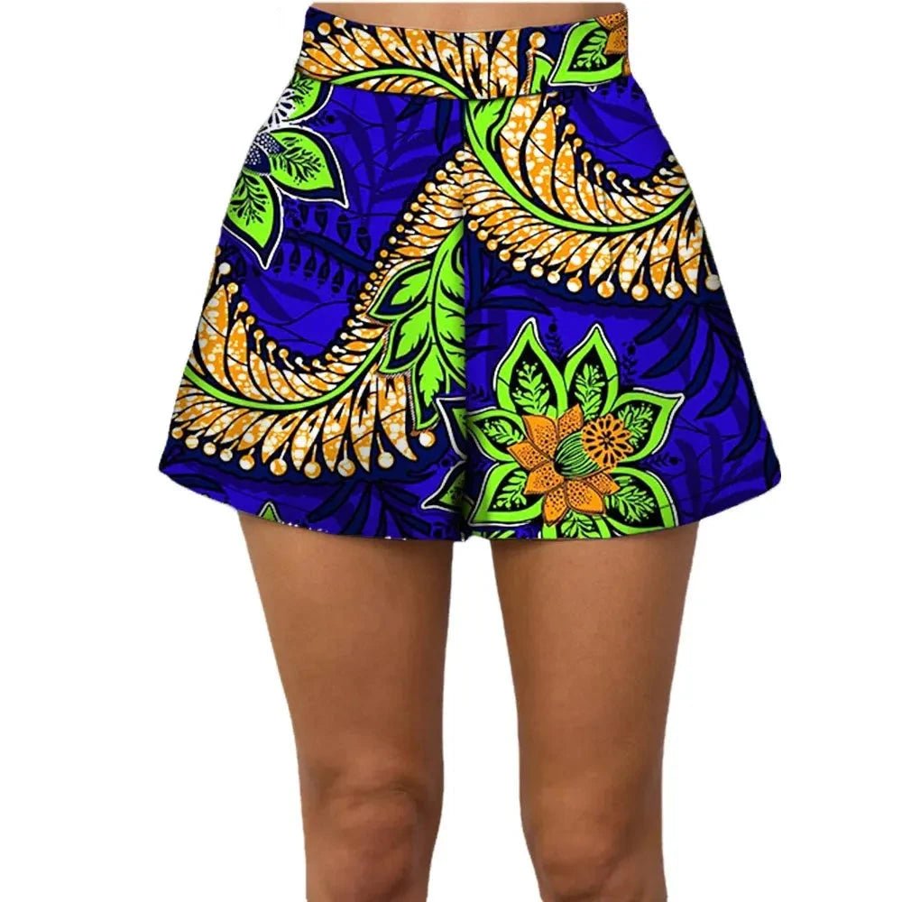 Summer Vibes: African Print Pattern Beach Shorts for Women, 100% Cotton - Flexi Africa - Free Delivery www.flexiafrica.com