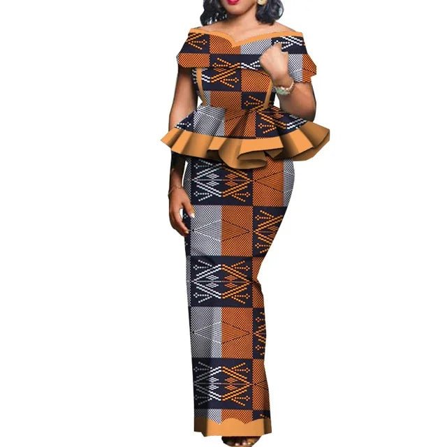 Traditional African 2PC Outfit – Dashiki Top and Skirt Set for Women - Free Delivery Worldwide only at Flexi Africa