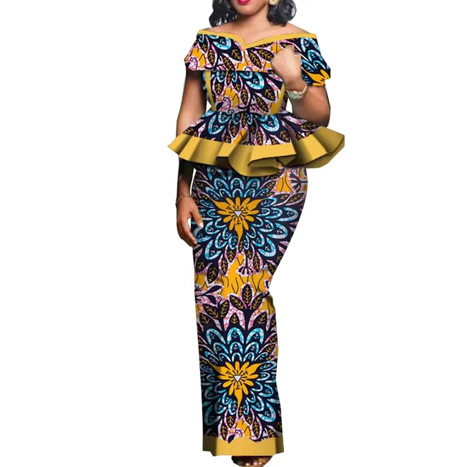 Traditional African 2PC Outfit – Dashiki Top and Skirt Set for Women - Free Delivery Worldwide only at Flexi Africa