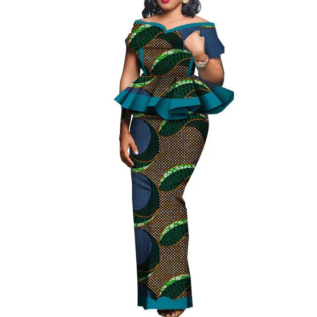 Traditional African 2PC Outfit – Dashiki Top and Skirt Set for Women - Free Delivery Worldwide only at Flexi Africa