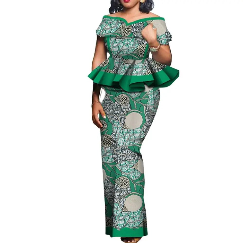 Traditional African 2PC Outfit – Dashiki Top and Skirt Set for Women - Free Delivery Worldwide only at Flexi Africa