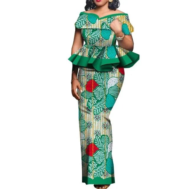Traditional African 2PC Outfit – Dashiki Top and Skirt Set for Women - Free Delivery Worldwide only at Flexi Africa