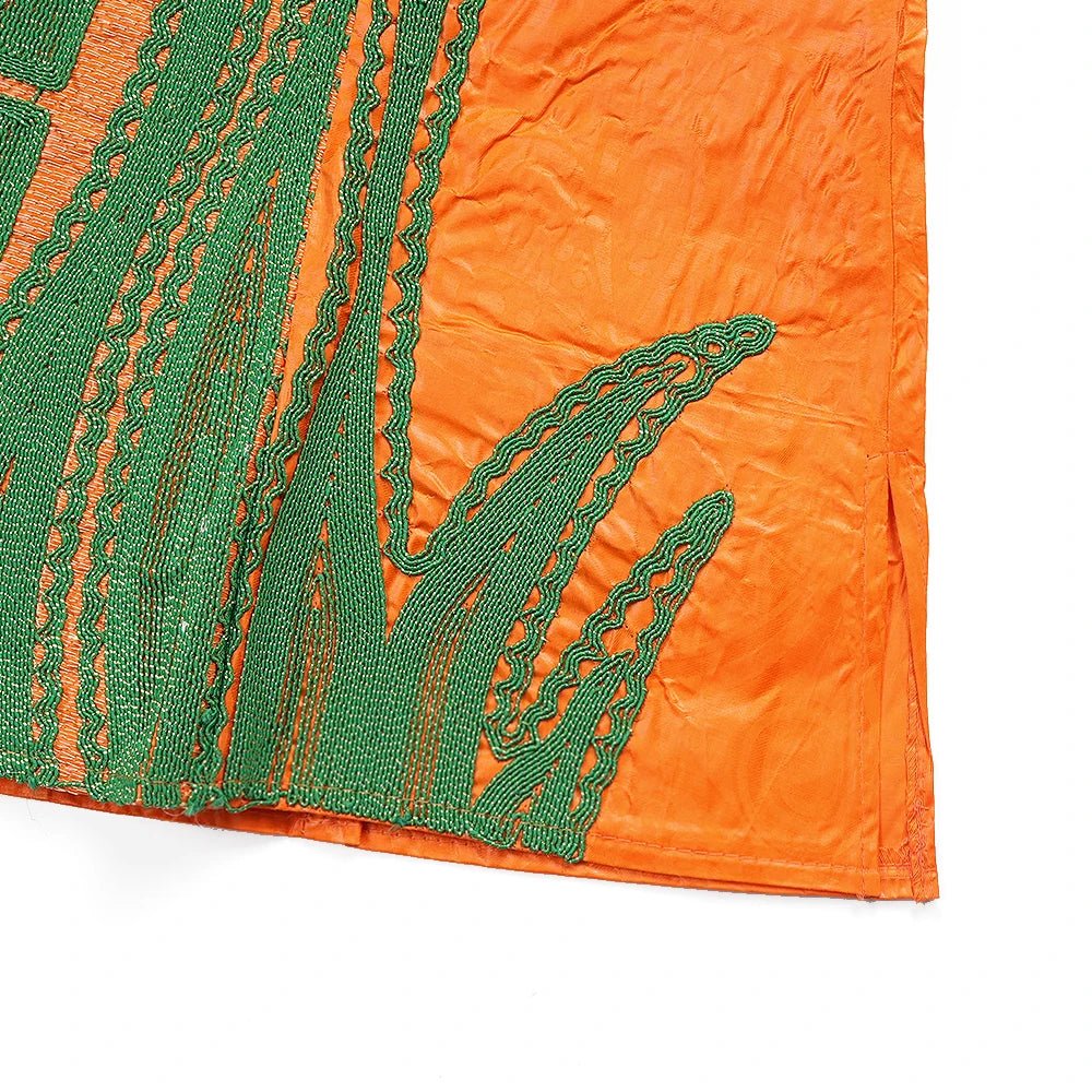 Traditional African Bazin Dress for Women – Embroidered Robe, Elegant Wedding & Party Attire - Free Delivery Worldwide only at Flexi Africa