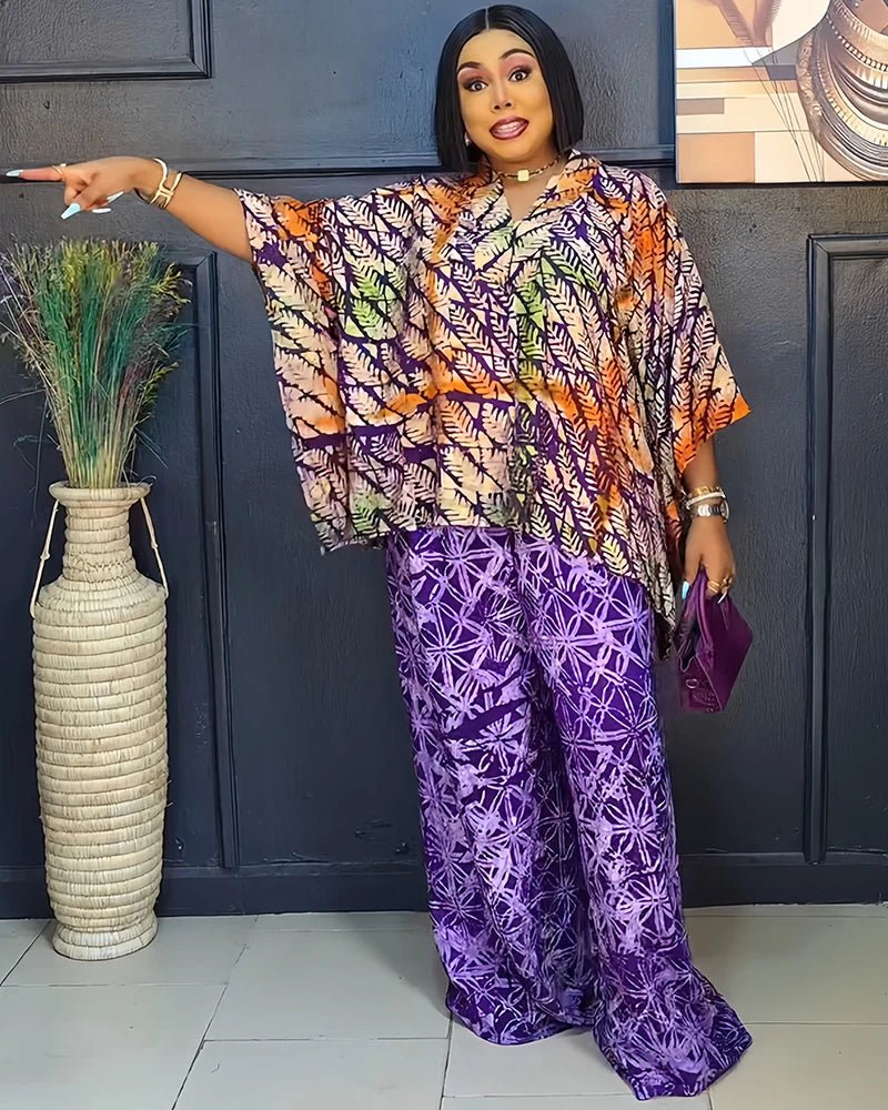 Get ready for your next vacation with this 2PC African Print Dress and Pant Set! Dashiki available at Flexi Africa for $30.86